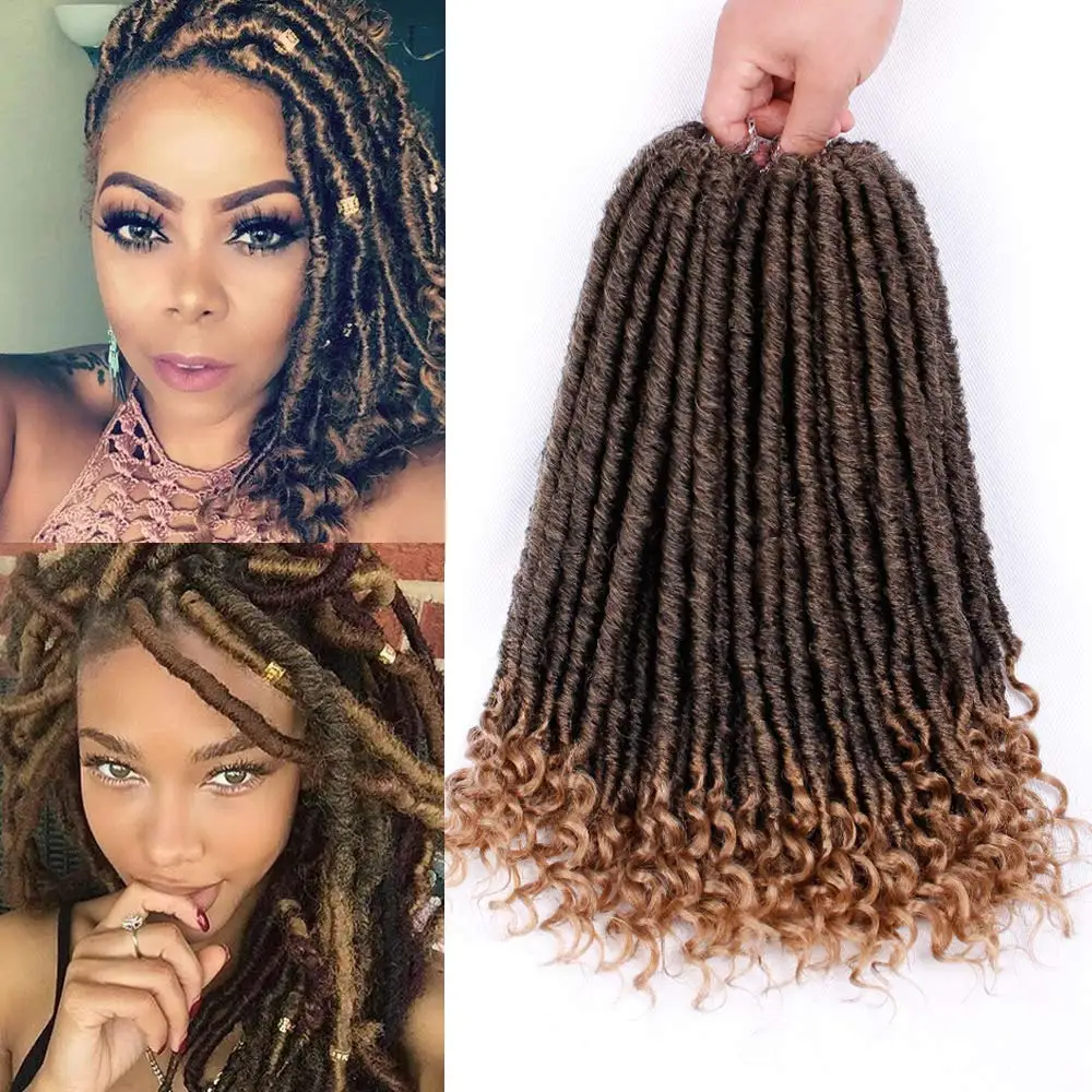 Умный оплетка богиня Locs вязание Крючком 16/20 дюймов искусственные эффектом