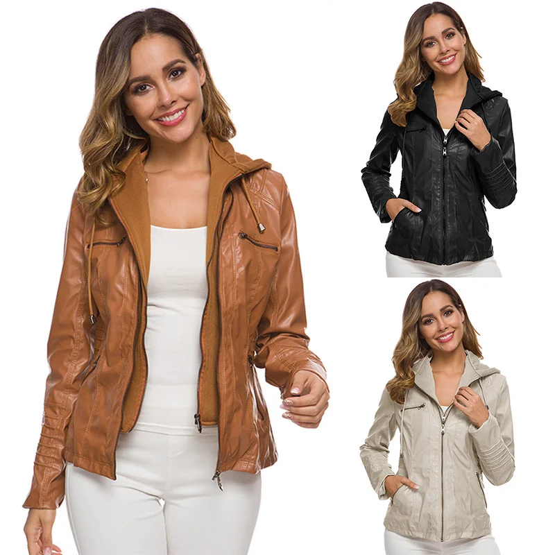 Winter Fashion Women's Jacket Detachable Hood Leather Coat Girls Office Workers SolidColor Zipper Leather Jackets Clothes Women
Winter Fashion Women's Jacket Detachable Hood Leather Coat Girls Office Workers SolidColor Zipper Leather Jackets Clothes Women