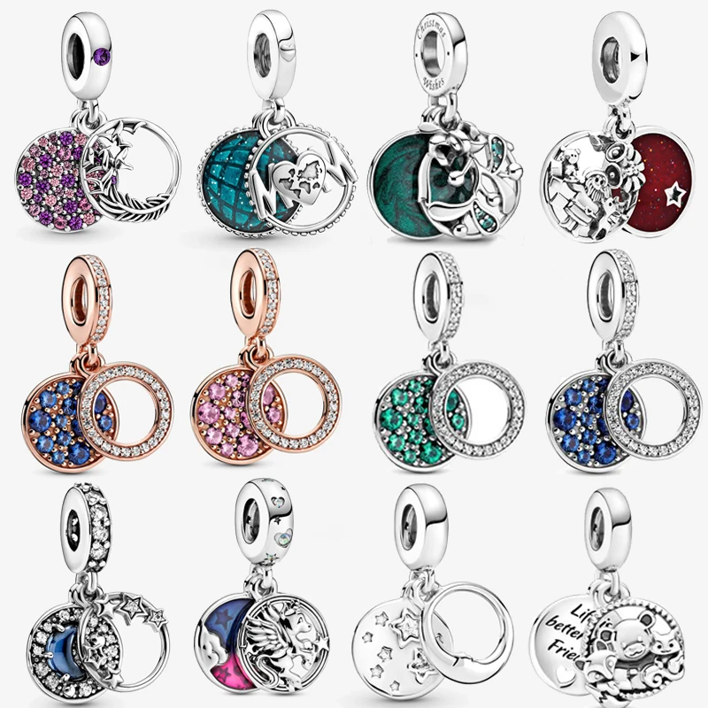 925 Sterling Silver Bead Sparkling Pavé Double Circle Pendant Dangle Charm Fit Original Pandora Bracelet Women Jewelry DIY Gift
925 Sterling Silver Bead Sparkling Pavé Double Circle Pendant Dangle Charm Fit Original Pandora Bracelet Women Jewelry DIY Gift