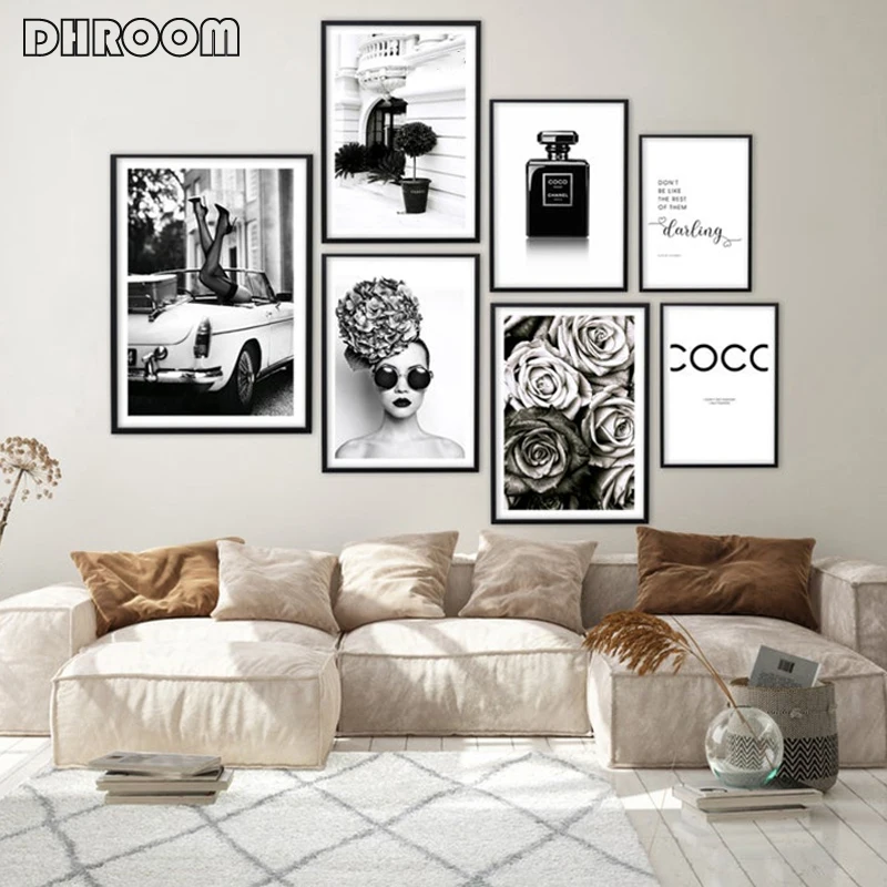 Fashion Wall Art Black and White Print Perfume Woman Flower Art Vogue Posters Nordic Pictures Paintings for Interior Home Decor
Fashion Wall Art Black and White Print Perfume Woman Flower Art Vogue Posters Nordic Pictures Paintings for Interior Home Decor