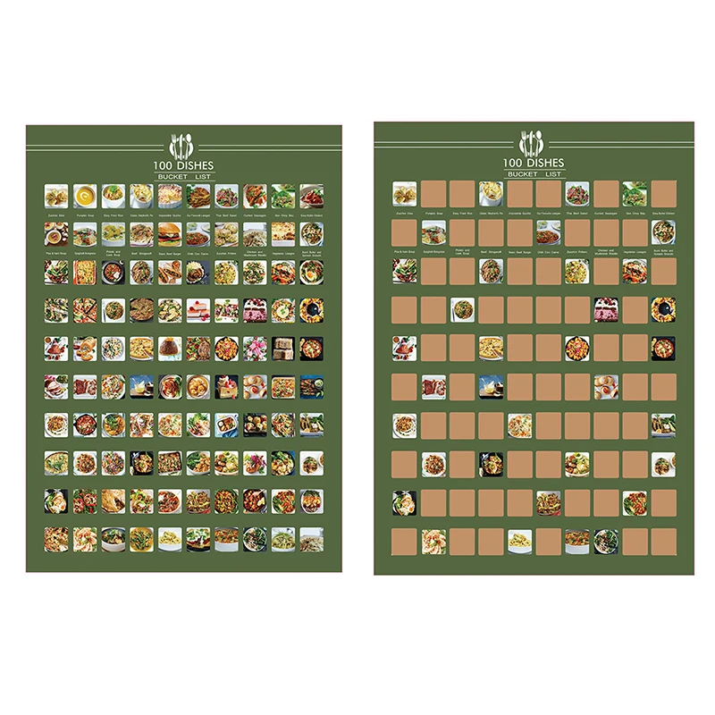 New 100 List Scratch Menu Poster Delicious Food Wall Hanging Decorative Painting Artistic Icons Great Gift
New 100 List Scratch Menu Poster Delicious Food Wall Hanging Decorative Painting Artistic Icons Great Gift