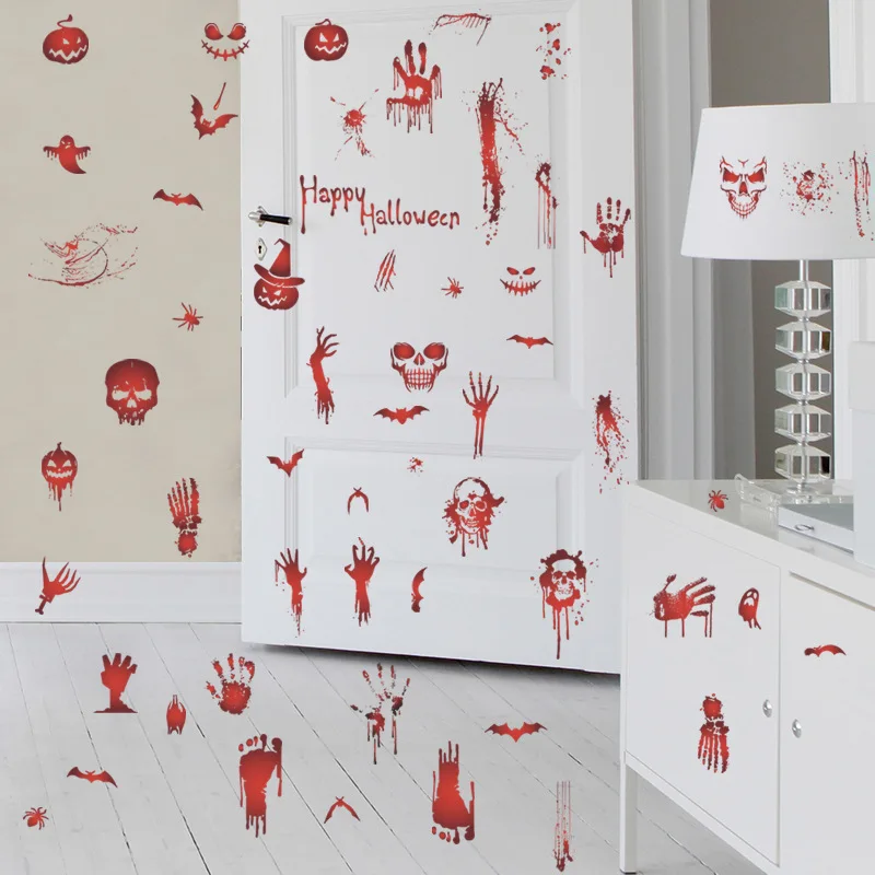 Bloody Handprints Footprints Halloween Party Atmosphere Wallpaper Window Glass Stickers Wall Stickers Self-Adhesive
Bloody Handprints Footprints Halloween Party Atmosphere Wallpaper Window Glass Stickers Wall Stickers Self-Adhesive