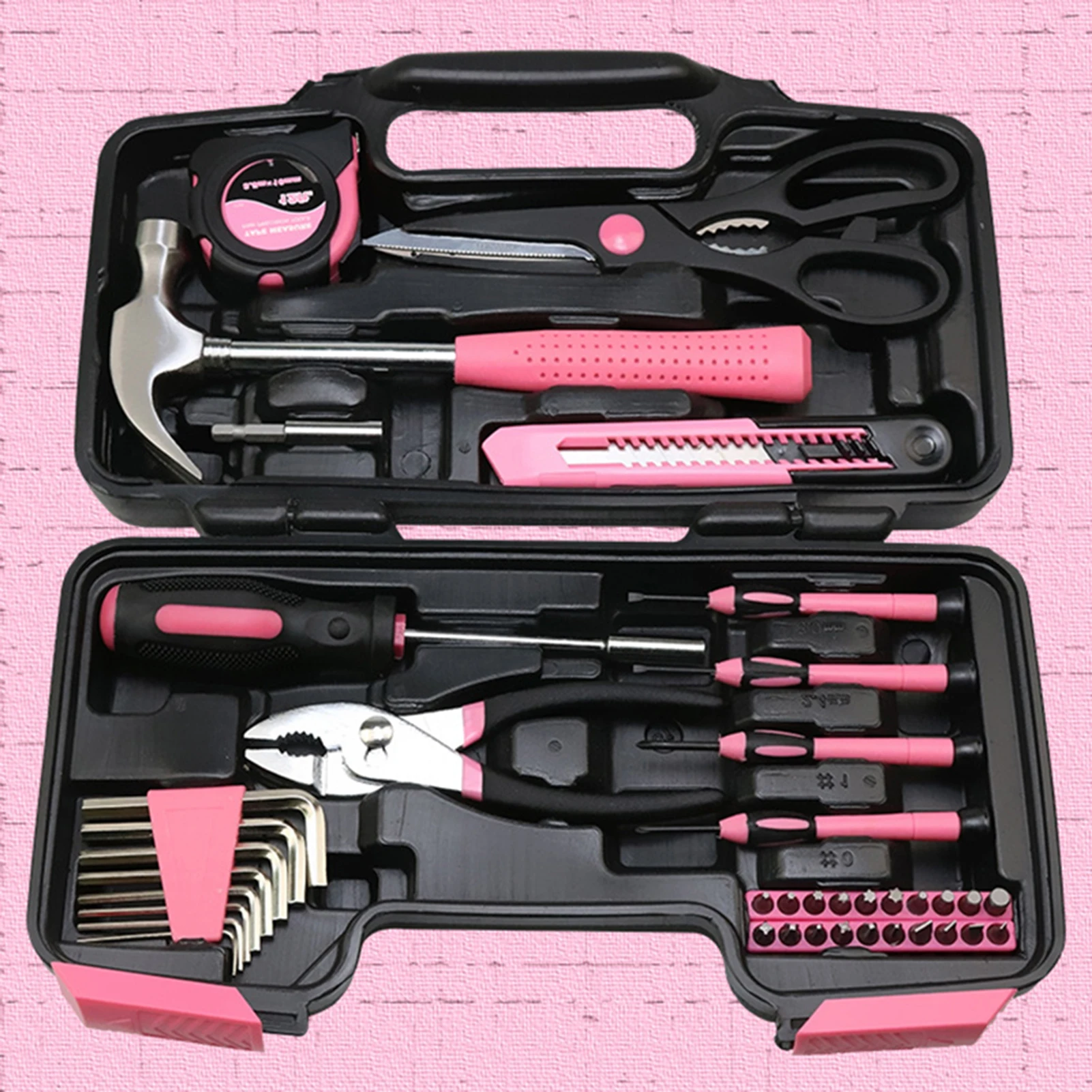 39PCS Pink Tool Kit for Girls Ladies Women All Purpose Household Repairing Tools for Home Garage Office and College STSF666
39PCS Pink Tool Kit for Girls Ladies Women All Purpose Household Repairing Tools for Home Garage Office and College STSF666