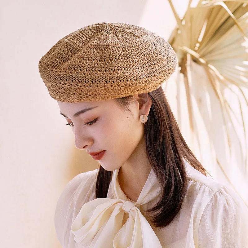 2021 Summer Beret Hats For Women Flat Cap Knit Hollow lace beret Hats Lady Girl Berets Hat Bone Female Tocas Painter Hat sun cap
2021 Summer Beret Hats For Women Flat Cap Knit Hollow lace beret Hats Lady Girl Berets Hat Bone Female Tocas Painter Hat sun cap