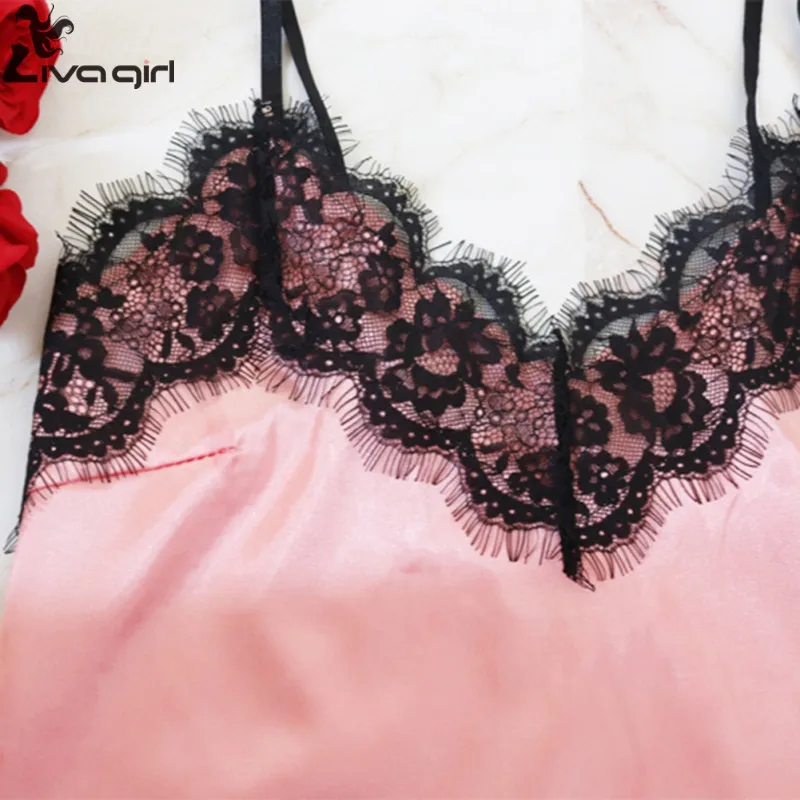 Summer Sexy Sleepwear Sets For Women Lace Patchwork Solid Sleeveless Backless Strap Nightwear Trim Satin Cami Top Pajama Sets
Summer Sexy Sleepwear Sets For Women Lace Patchwork Solid Sleeveless Backless Strap Nightwear Trim Satin Cami Top Pajama Sets