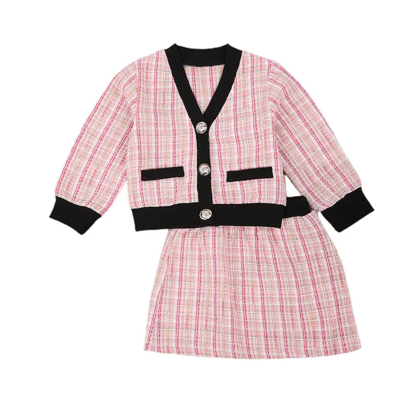 1-5Y Autumn Fashion Kids Girls Clothing Sets 2Pcs Princess Long Sleeve Button Plaid Print Coat Tops + Mini Skirts Warm Outfits
1-5Y Autumn Fashion Kids Girls Clothing Sets 2Pcs Princess Long Sleeve Button Plaid Print Coat Tops + Mini Skirts Warm Outfits