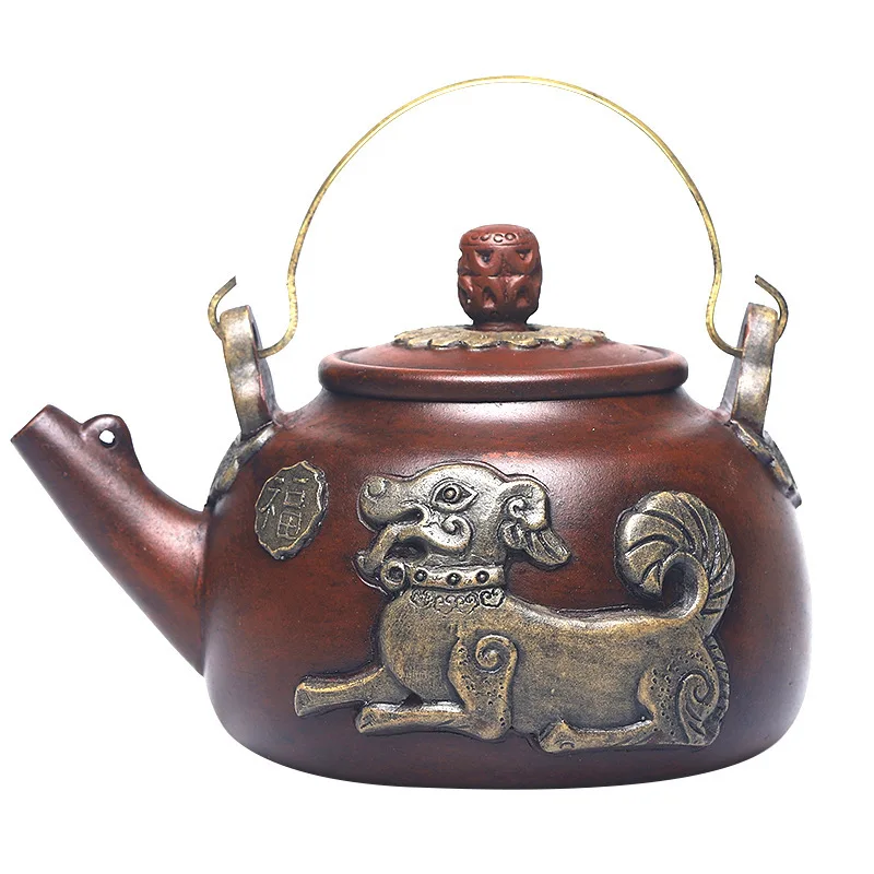 Yixing Dark-red Enameled Pottery Teapot Manual Imitate Old Kettle Phuc Tho Handle Kettle Raw Ore Purple Clay Teapot Tea Set
Yixing Dark-red Enameled Pottery Teapot Manual Imitate Old Kettle Phuc Tho Handle Kettle Raw Ore Purple Clay Teapot Tea Set