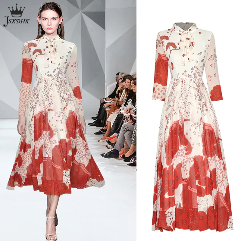 2021 Summer New Designer Fashion Runway Elegant Party Dress Women Vintage Flower Print Bohemian Chiffone Midi Vestoidos 
2021 Summer New Designer Fashion Runway Elegant Party Dress Women Vintage Flower Print Bohemian Chiffone Midi Vestoidos