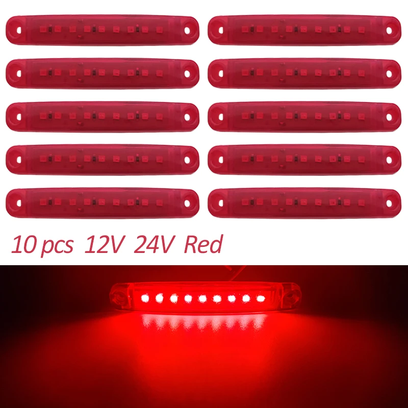 10pcs 12V 24V 9 SMD LED Truck Wagons Skvier Marker Indicator Trailer Light Rear Side Lamp Stop Signal for Car Kamaz
10pcs 12V 24V 9 SMD LED Truck Wagons Skvier Marker Indicator Trailer Light Rear Side Lamp Stop Signal for Car Kamaz