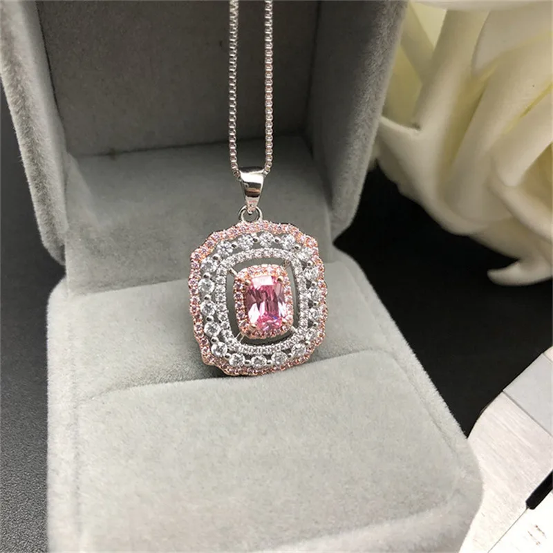 PENDANTS NECKLACES WOMEN S925 STERLING SILVER COLORFUL DIAMANT PINK TOPAZ TEMPERAMENT ELEGANT NECKLACE SET FINE JEWELRY
PENDANTS NECKLACES WOMEN S925 STERLING SILVER COLORFUL DIAMANT PINK TOPAZ TEMPERAMENT ELEGANT NECKLACE SET FINE JEWELRY