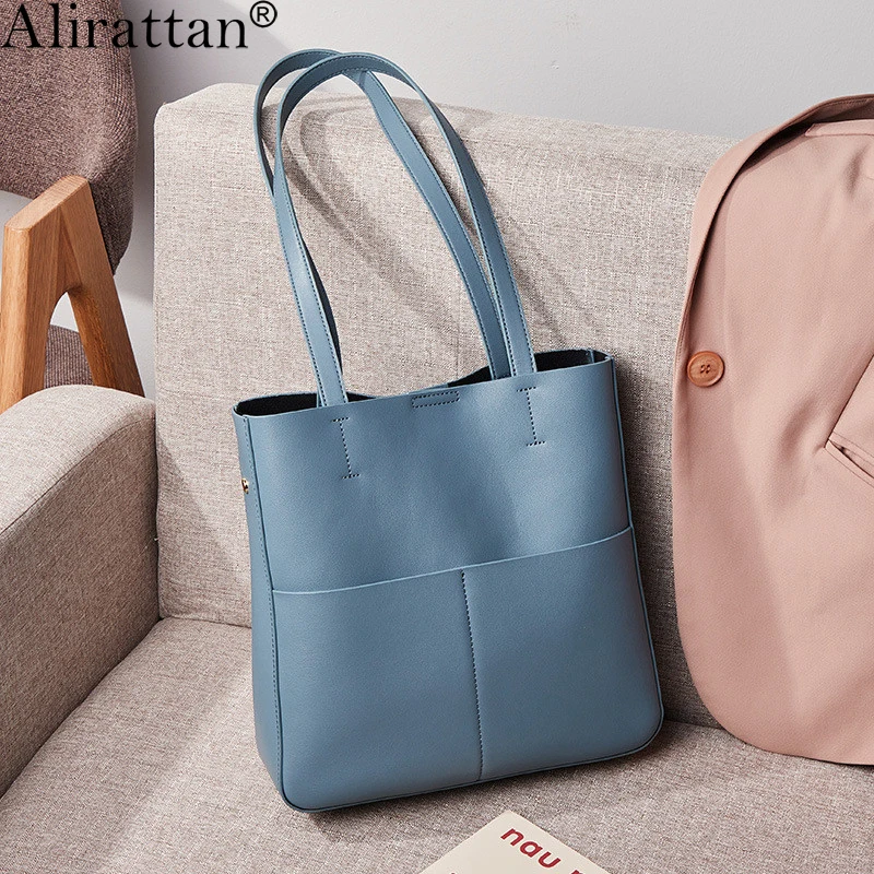 Alirattan Women New Genuine Leather Tote Bag Fashion Design Large Capacity Cowhide Shoulder Handbag Lady Trendy Commuter Bag
Alirattan Women New Genuine Leather Tote Bag Fashion Design Large Capacity Cowhide Shoulder Handbag Lady Trendy Commuter Bag