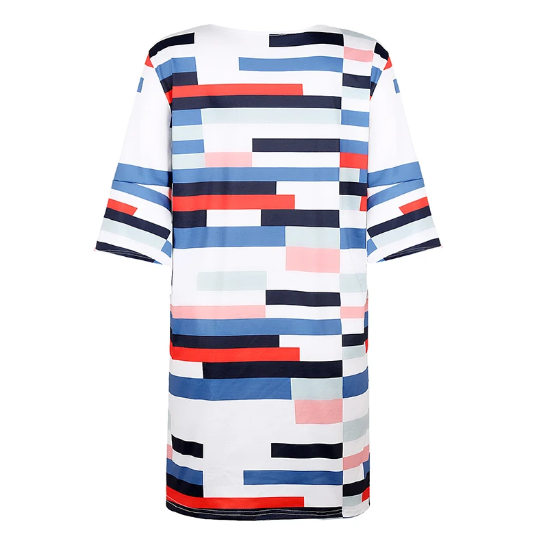 Women's Square Print Multicolor Casual Long T-shirt round Neck Trumpet Sleeve Print Short Sleeve Tops Fashion Plus Size Pullover
Women's Square Print Multicolor Casual Long T-shirt round Neck Trumpet Sleeve Print Short Sleeve Tops Fashion Plus Size Pullover