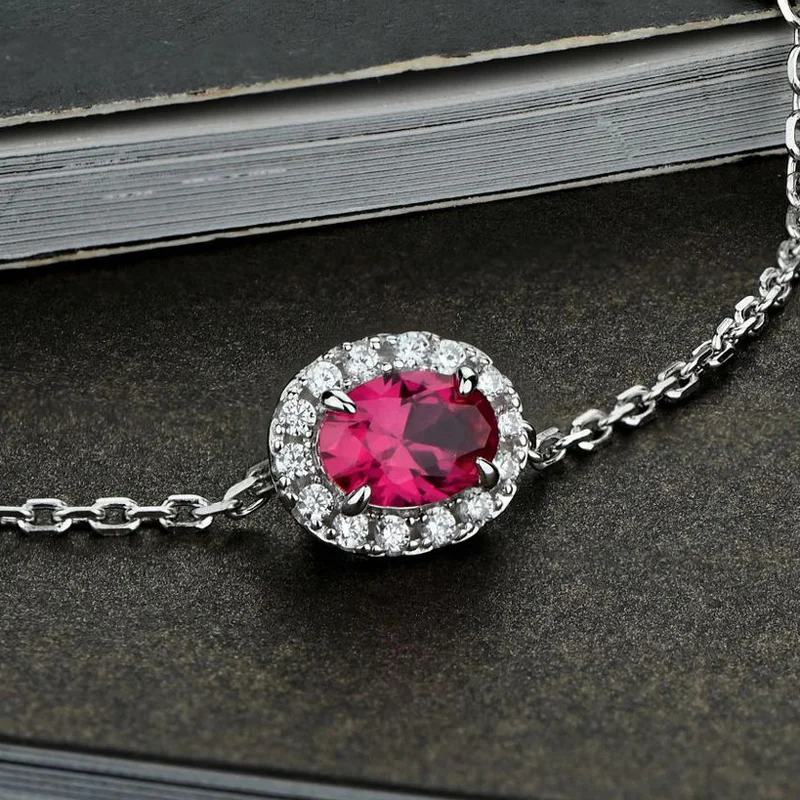 COSYA Real 925 Red Sterling silver Oval High Carbon Diamond 6*8mm Unique Temperament 17cm Blacelet Female Fine Jewelry Wholesale
COSYA Real 925 Red Sterling silver Oval High Carbon Diamond 6*8mm Unique Temperament 17cm Blacelet Female Fine Jewelry Wholesale