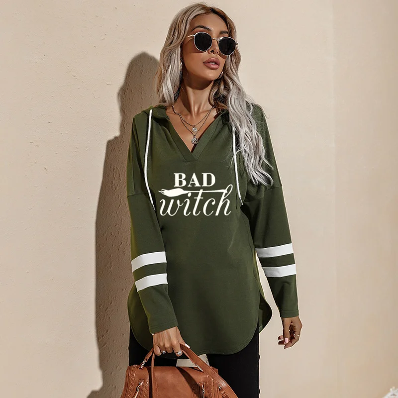 Women Harajuku Hoodies Long Sleeve Bad Witch Top Kawaii Femmes V-Neck Sweatshirts Pattern Funny Cotton Vintage Oversize Hoodies
Women Harajuku Hoodies Long Sleeve Bad Witch Top Kawaii Femmes V-Neck Sweatshirts Pattern Funny Cotton Vintage Oversize Hoodies