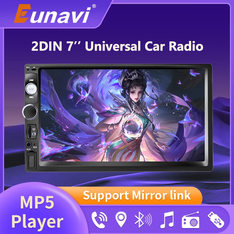 Eunavi 2 Din radio MP5 Multimedia Player Apple Carplay 7" HD Touch Screen Bluetooth Handsfree USB Head Unit Mirror Link USB TF
Eunavi 2 Din radio MP5 Multimedia Player Apple Carplay 7" HD Touch Screen Bluetooth Handsfree USB Head Unit Mirror Link USB TF