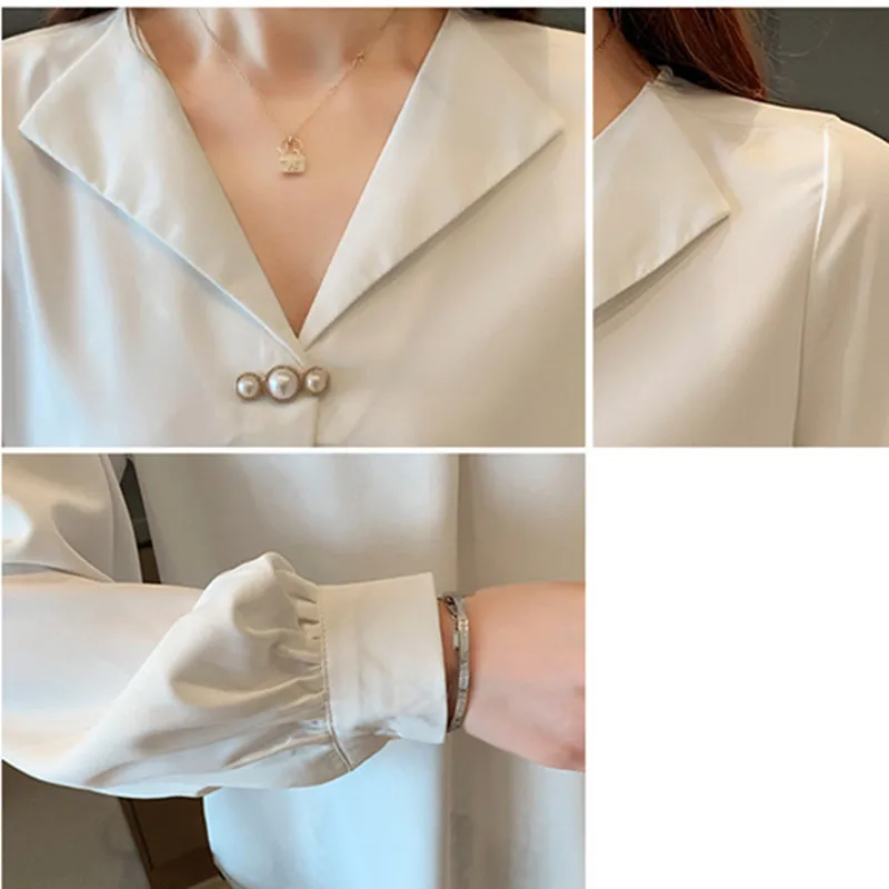 Korean Blouses Women Chiffon Beading Shirts Women Lantern Sleeve Blouse Tops Plus Size Woman White Shirt Top Woman V-Neck Blouse
Korean Blouses Women Chiffon Beading Shirts Women Lantern Sleeve Blouse Tops Plus Size Woman White Shirt Top Woman V-Neck Blouse