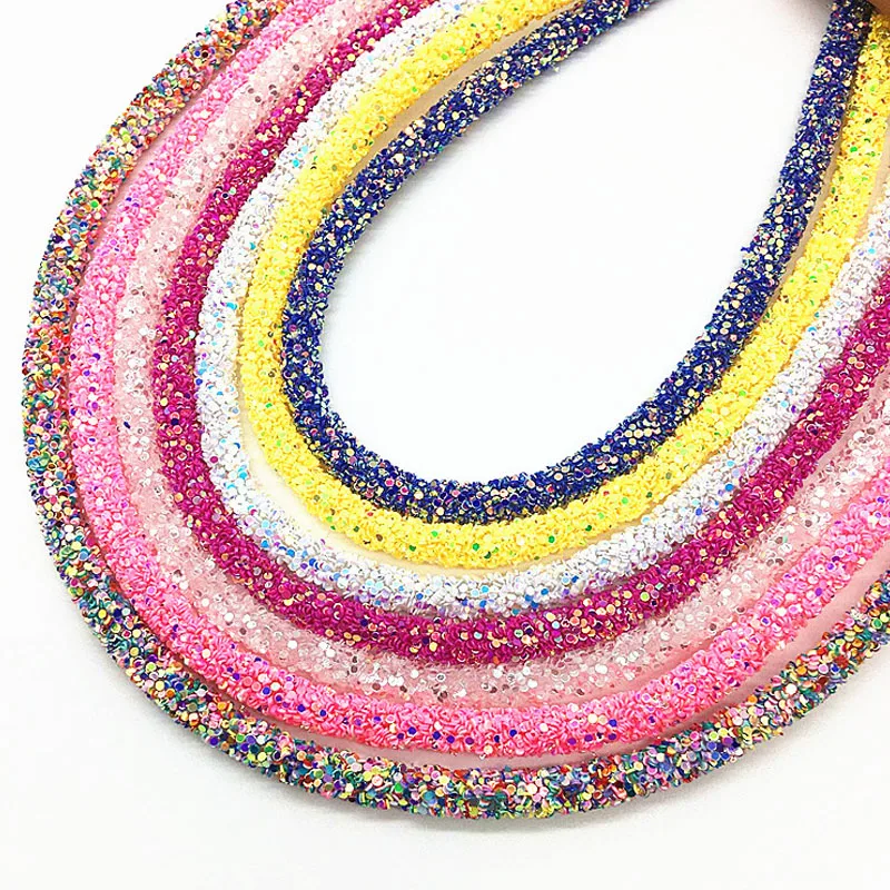 Jewelry Making Findings 6mm Sequin Cord Round Rubber Glitter Tube for DIY Sandals Bracelet Garment Collar Accessory Craft 10yads
Jewelry Making Findings 6mm Sequin Cord Round Rubber Glitter Tube for DIY Sandals Bracelet Garment Collar Accessory Craft 10yads