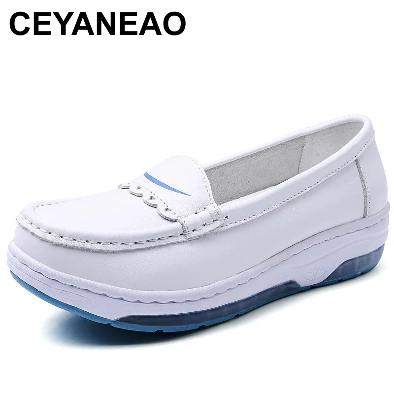 CEYANEAOGenuine Leather Slip On Pumps Single Lady Shoes Rubber Soles Beauty Medical Work Shoe Big Size Women Wedges Nurse White
CEYANEAOGenuine Leather Slip On Pumps Single Lady Shoes Rubber Soles Beauty Medical Work Shoe Big Size Women Wedges Nurse White