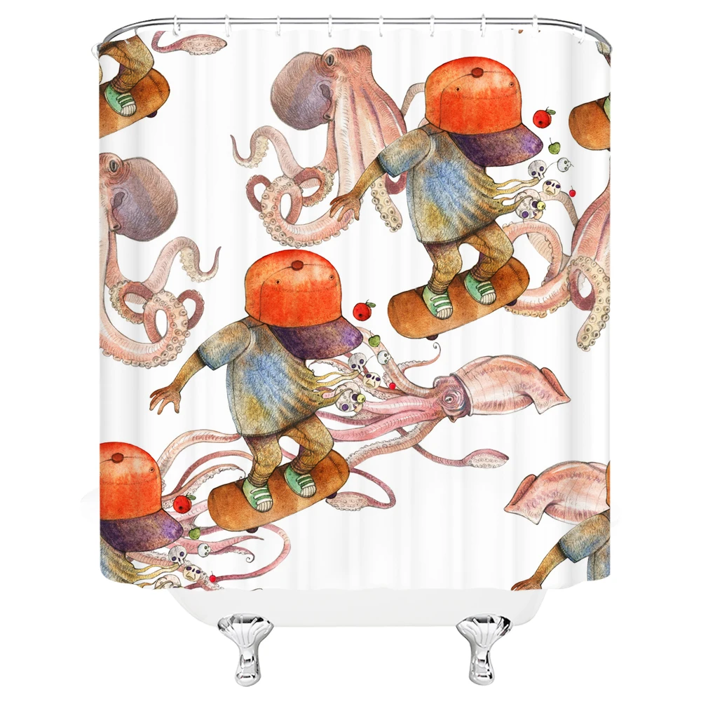 Waterproof Fabric Shower Curtain 3D Funny Octopus Ocean Shell Bathroom Curtain with Hooks Decoration Cartoon Boy Bath Screen
Waterproof Fabric Shower Curtain 3D Funny Octopus Ocean Shell Bathroom Curtain with Hooks Decoration Cartoon Boy Bath Screen