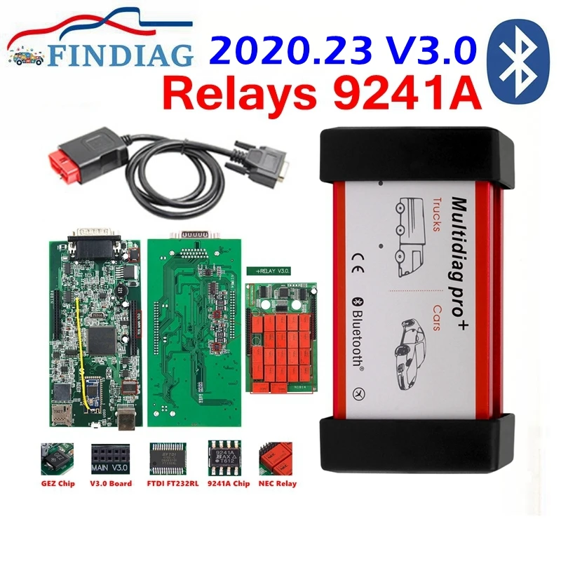 Автомобильный сканер DS TCS V3.0 Multidiag Pro +, Bluetooth, USB 2020,23/2017 R3 NEC Реле 9241A 
Автомобильный сканер DS TCS V3.0 Multidiag Pro +, Bluetooth, USB 2020,23/2017 R3 NEC Реле 9241A