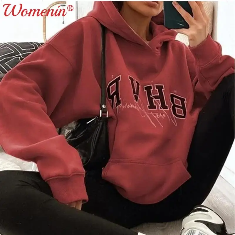 Letters Print Thick Hoodies Pullovers For Women 2021 Autumn Basic All-match Long Sleeve Sweatshirt Female Casual Vintage Tops
Letters Print Thick Hoodies Pullovers For Women 2021 Autumn Basic All-match Long Sleeve Sweatshirt Female Casual Vintage Tops