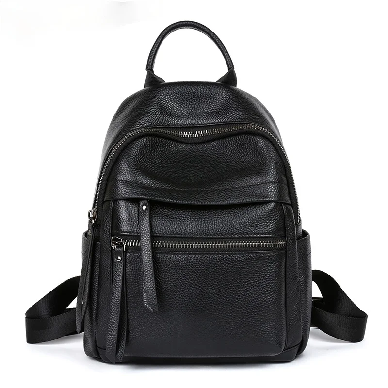 100% Genuine Cow Leather Black Hardware Women's Backpacks Lady Girl First Layer Cowhide Female School Book Backpack
100% Genuine Cow Leather Black Hardware Women's Backpacks Lady Girl First Layer Cowhide Female School Book Backpack