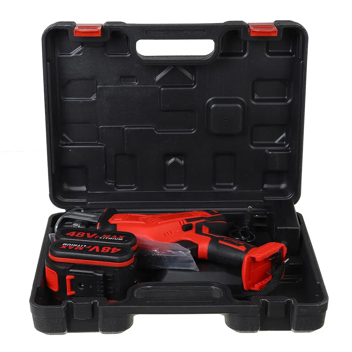 Doersupp 48V Cordless Reciprocating Saw Handsaw Saber Saw Multifunction Saw for Metal Wood Pipe Cutting Saw with 4 Blades Kit
Doersupp 48V Cordless Reciprocating Saw Handsaw Saber Saw Multifunction Saw for Metal Wood Pipe Cutting Saw with 4 Blades Kit