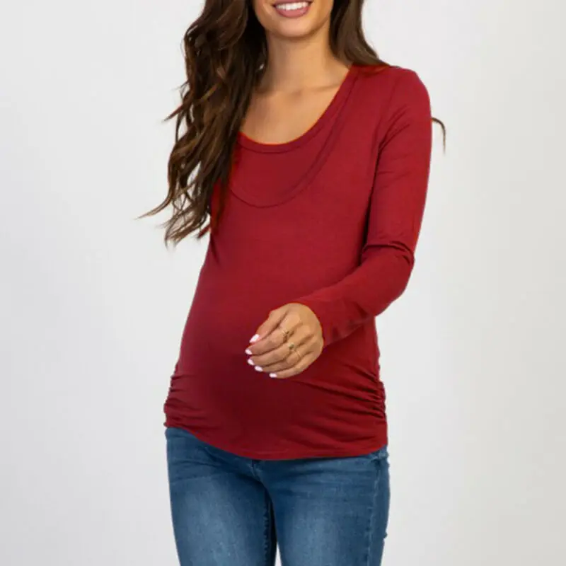 New Women Pregnant Maternity Clothes Long Sleeve solid Color Soft Nursing Top Breastfeeding T-Shirt
New Women Pregnant Maternity Clothes Long Sleeve solid Color Soft Nursing Top Breastfeeding T-Shirt