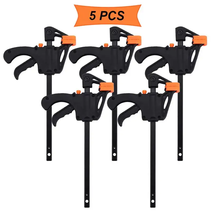 5pcs Woodworking Bar F Clamp Clip Hard Grip Quick Ratchet Release DIY Carpentry Hand Vise Tool
5pcs Woodworking Bar F Clamp Clip Hard Grip Quick Ratchet Release DIY Carpentry Hand Vise Tool