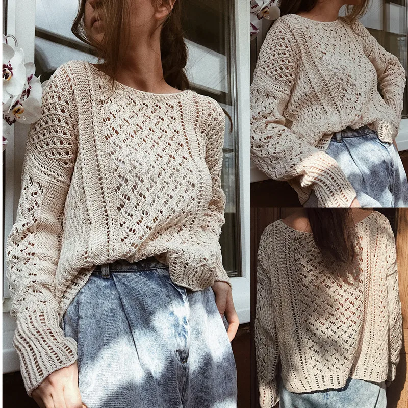 2020 New Women’s Casual Long-sleeves Knitwear Autumn Fashion Hollow Solid Color Round Neck Pullover Top Sweaters
2020 New Women’s Casual Long-sleeves Knitwear Autumn Fashion Hollow Solid Color Round Neck Pullover Top Sweaters