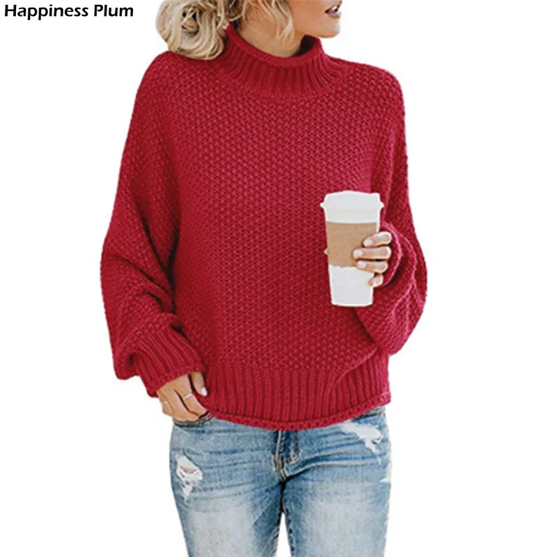 Pullovers Knitted Turtleneck Sweater Women Autumn Winter Fashion Clothes Large Size Long Sleeve Loose Casual Tops Female
Pullovers Knitted Turtleneck Sweater Women Autumn Winter Fashion Clothes Large Size Long Sleeve Loose Casual Tops Female