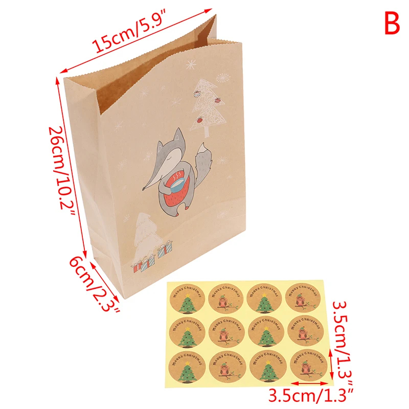 12PCS Christmas Kraft Paper Bag Xmas Stickers Set Fox Moose Gift Paper Bag Stickers Xmas Candy Food Cookies Packing Paper Bags
12PCS Christmas Kraft Paper Bag Xmas Stickers Set Fox Moose Gift Paper Bag Stickers Xmas Candy Food Cookies Packing Paper Bags