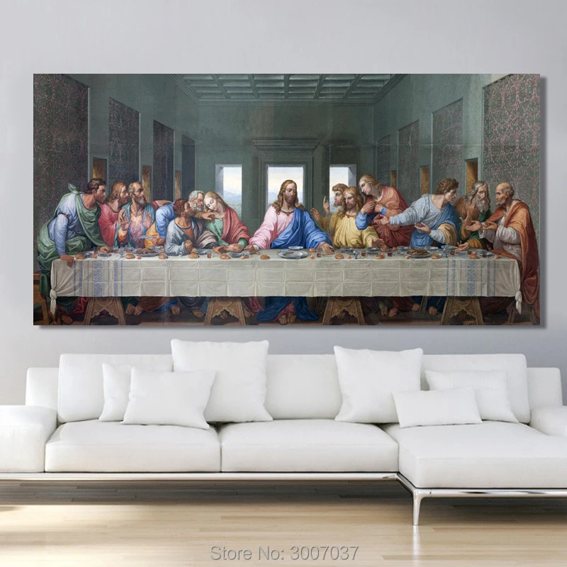 

Leonardo Da Vinci's The Last Supper Wall Art Hand Painted Canvas Painting Famous Oil Painting Art for Living Room Cuadros Decor