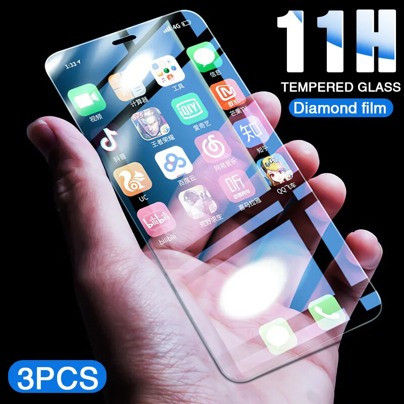 3pcs Tempered Protective Glass On For iPhone X Xs Max 5 Screen Protector For iPhone 6 6S 7 8 Plus Protection Glass on iphone X 
3pcs Tempered Protective Glass On For iPhone X Xs Max 5 Screen Protector For iPhone 6 6S 7 8 Plus Protection Glass on iphone X