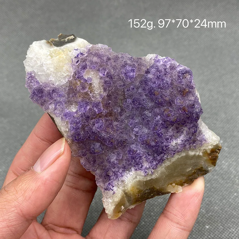 

100% натуральный пурпурный кластер флюорита, минералы, образцы драгоценных камней и кристаллов