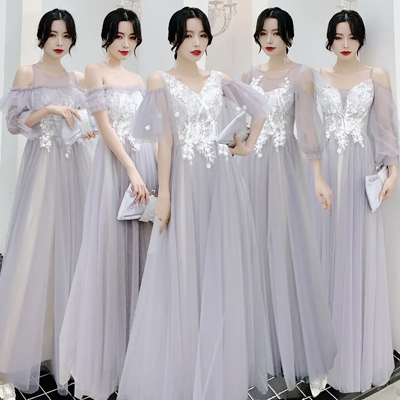 Bridesmaids Dress Illusion Strapless Sleeveless Embroidery Floor-Length Lace Tulle Off The Shoulder Lady Wedding Party Gown E196
Bridesmaids Dress Illusion Strapless Sleeveless Embroidery Floor-Length Lace Tulle Off The Shoulder Lady Wedding Party Gown E196