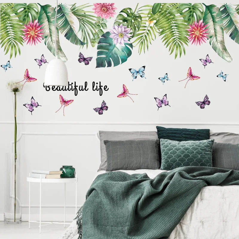 Green Leaves Wall stickers Flower Butterfly Sticker Bedroom Living Room Decor Sofa TV Background Wall Decor For Home Vinyl Decal
Green Leaves Wall stickers Flower Butterfly Sticker Bedroom Living Room Decor Sofa TV Background Wall Decor For Home Vinyl Decal
