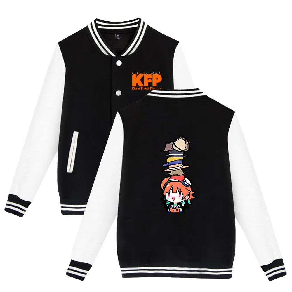 

HOLOLIVE Vtuber Takanashi Kiara Print Autumn Winter Holiday Preppy Unisex Youthful vitality Clothes Baseball Uniform Kawaiistyle