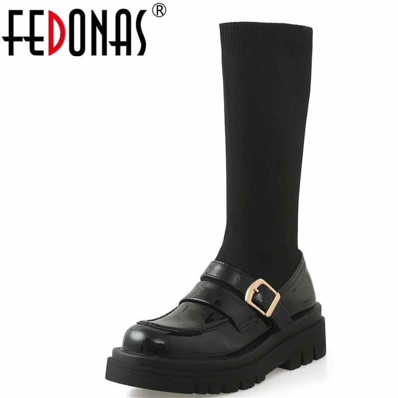 FEDONAS Retro Metal Buckle Women Mid-Calf Boots Genuine Leather Platforms Round Toe Thick Heels Casual Autumn Winter Shoes Woman
FEDONAS Retro Metal Buckle Women Mid-Calf Boots Genuine Leather Platforms Round Toe Thick Heels Casual Autumn Winter Shoes Woman
