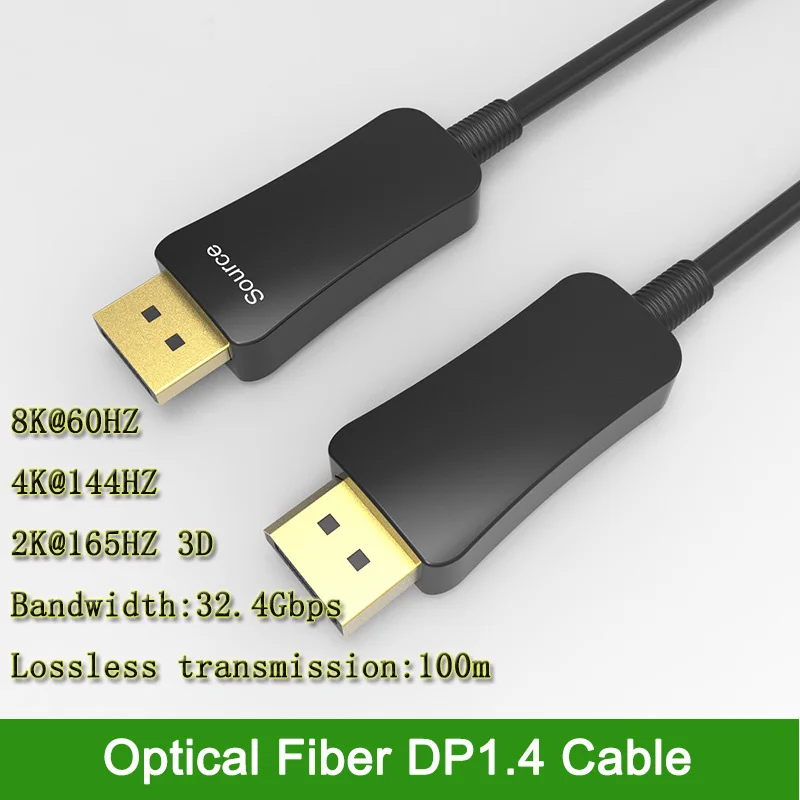DisplayPort Optical cable Male to Male DP1.4 8K @60HZ High Speed 32.4Gbps Optical Fiber DisplayPort for HDTV Projector
DisplayPort Optical cable Male to Male DP1.4 8K @60HZ High Speed 32.4Gbps Optical Fiber DisplayPort for HDTV Projector