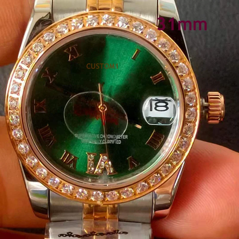 

Luxury Big Brand 31mm Women's Watch Automatic Mechanical Blue Dial 316 Stainless Steel Waterproof Clock Date