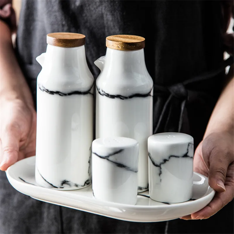 Ceramic Salt and Pepper Oil Bottle Set Marble Pattern Olive Soy Seasoning Vinegar Bottles Wedding Favors Kitchen Cooking Tools
Ceramic Salt and Pepper Oil Bottle Set Marble Pattern Olive Soy Seasoning Vinegar Bottles Wedding Favors Kitchen Cooking Tools