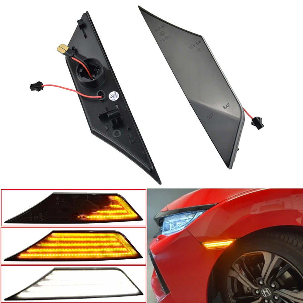 For Honda Civic 10th Gen Sedan Coupe Hatchback 2016 2017 2018 Dynamic LED Turn Signal Side Marker Light Sequential Indicator
For Honda Civic 10th Gen Sedan Coupe Hatchback 2016 2017 2018 Dynamic LED Turn Signal Side Marker Light Sequential Indicator