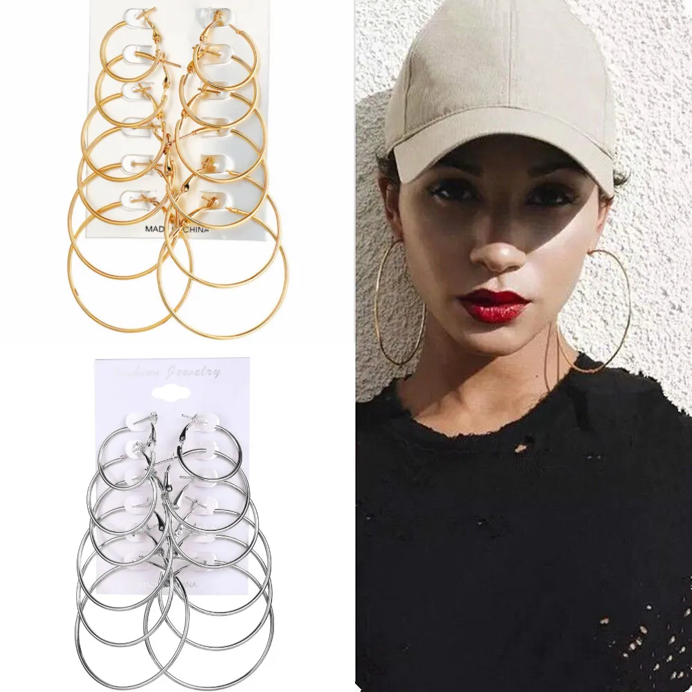 6 Pairs Hip Hop Hoop Earrings Set Big Circle Earrings Jewelry for Women Girls Steampunk Ear Clip Punk Style Earring Ear Ring
6 Pairs Hip Hop Hoop Earrings Set Big Circle Earrings Jewelry for Women Girls Steampunk Ear Clip Punk Style Earring Ear Ring