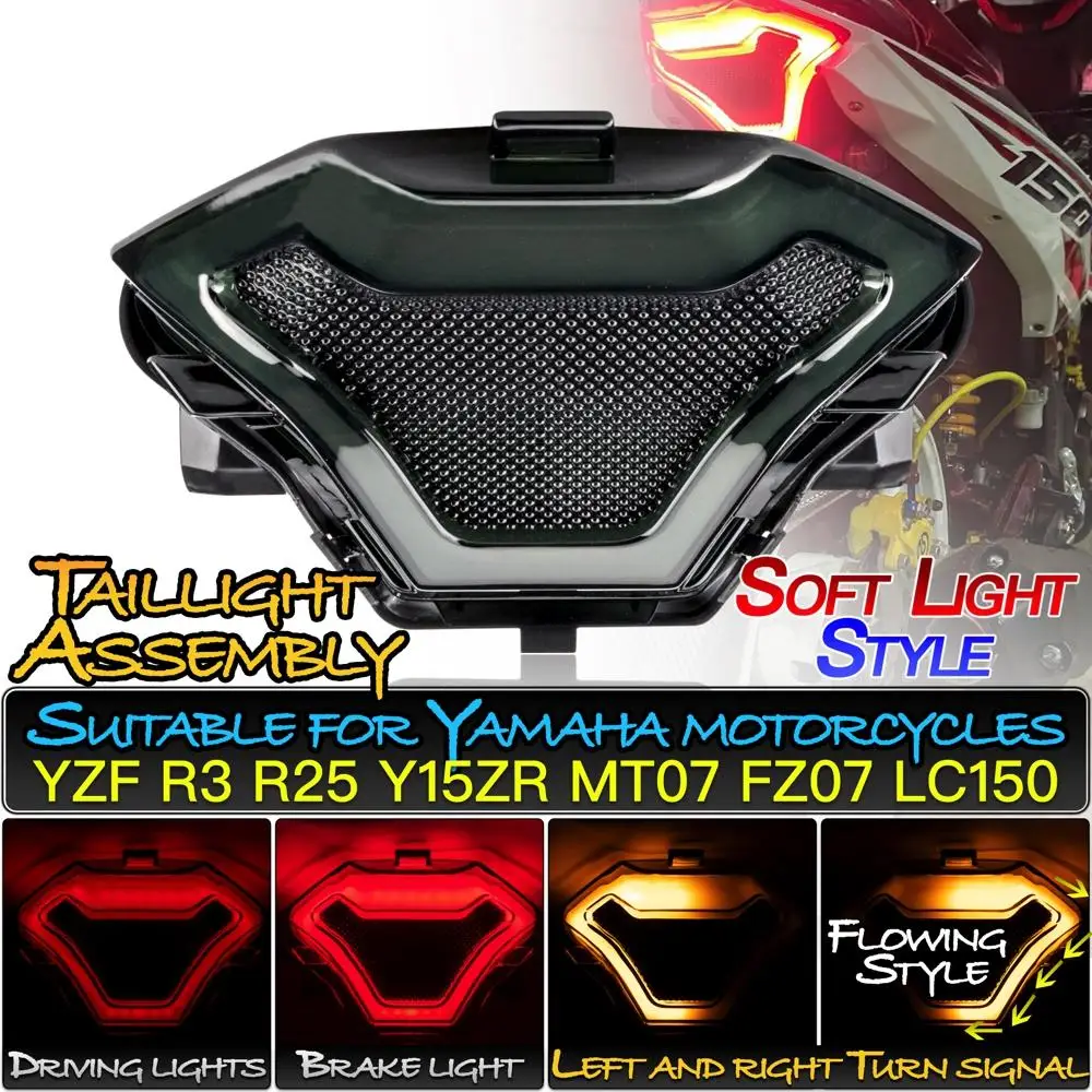 Motorcycle Led Taillight Brake Rear Turn Signal Indicator Lamp For Yamaha YZF R3R25 Y15ZR Sniper150 FZ07 LC150
Motorcycle Led Taillight Brake Rear Turn Signal Indicator Lamp For Yamaha YZF R3R25 Y15ZR Sniper150 FZ07 LC150