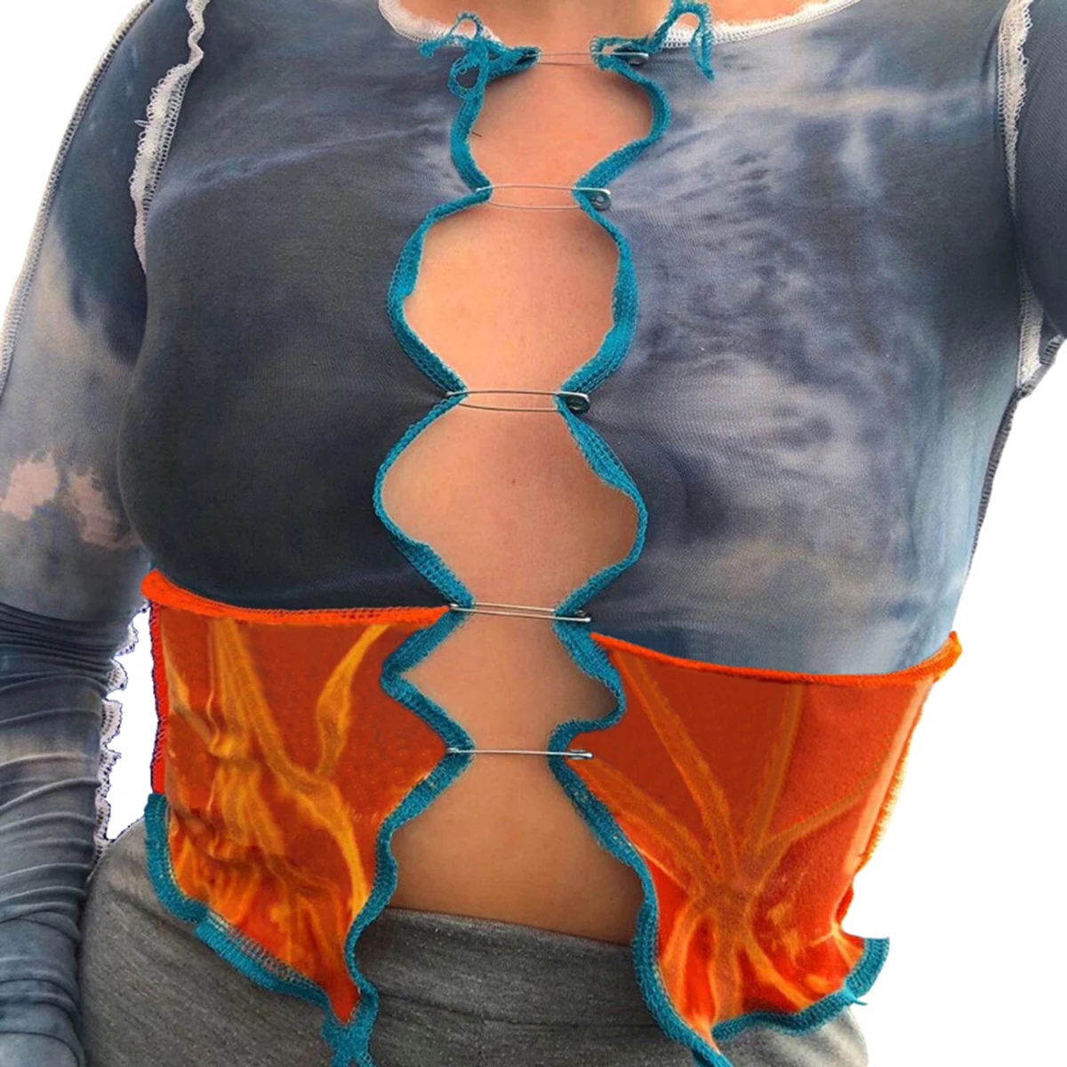 Womens Casual Long-sleeved Cardigan Tie-dye Patchwork Autumn O-Neck Pin Buckle Exposed Navel Thin Top 2020 Brand New
Womens Casual Long-sleeved Cardigan Tie-dye Patchwork Autumn O-Neck Pin Buckle Exposed Navel Thin Top 2020 Brand New