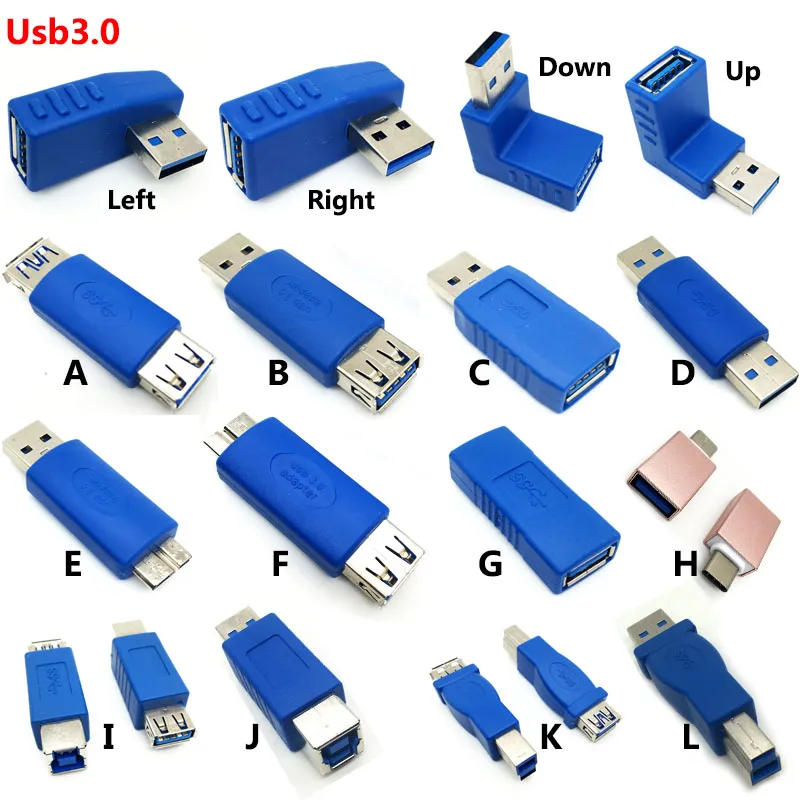 Адаптер для принтера переходник с углом 90 градусов USB 3 0 штекер-гнездо на Usb