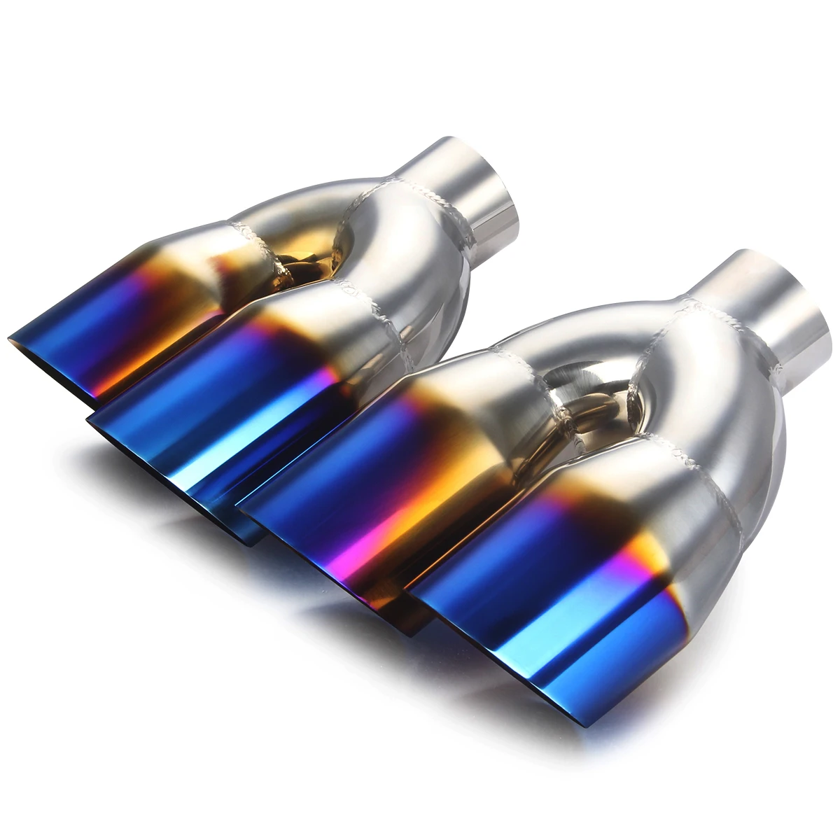 Dual Exhaust Tip 2.25 inch Inlet 3.5 inch Outlet Universal Car Stainless Steel Angle Cut 2-Packs PVD Blue(left and right) 
Dual Exhaust Tip 2.25 inch Inlet 3.5 inch Outlet Universal Car Stainless Steel Angle Cut 2-Packs PVD Blue(left and right)