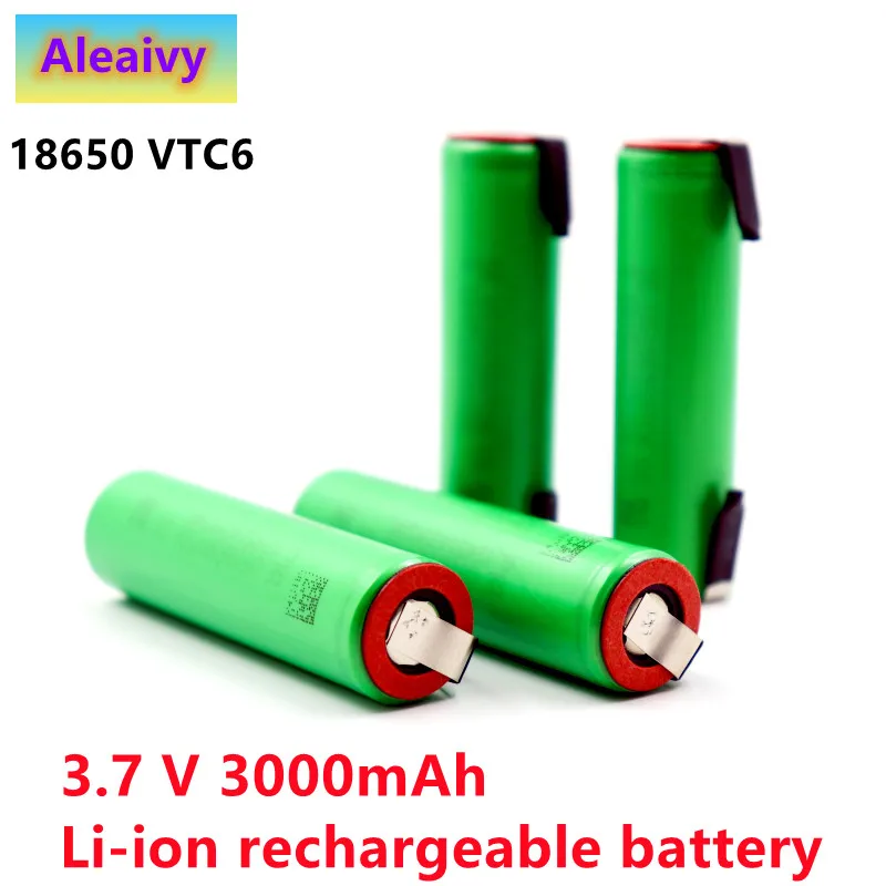 2021 New original VTC6 3.7V 3000mAh 18650 Li-ion Battery 30A Discharge for US18650VTC6 Tools batteries + DIY Nickel Sheet 2021
2021 New original VTC6 3.7V 3000mAh 18650 Li-ion Battery 30A Discharge for US18650VTC6 Tools batteries + DIY Nickel Sheet 2021