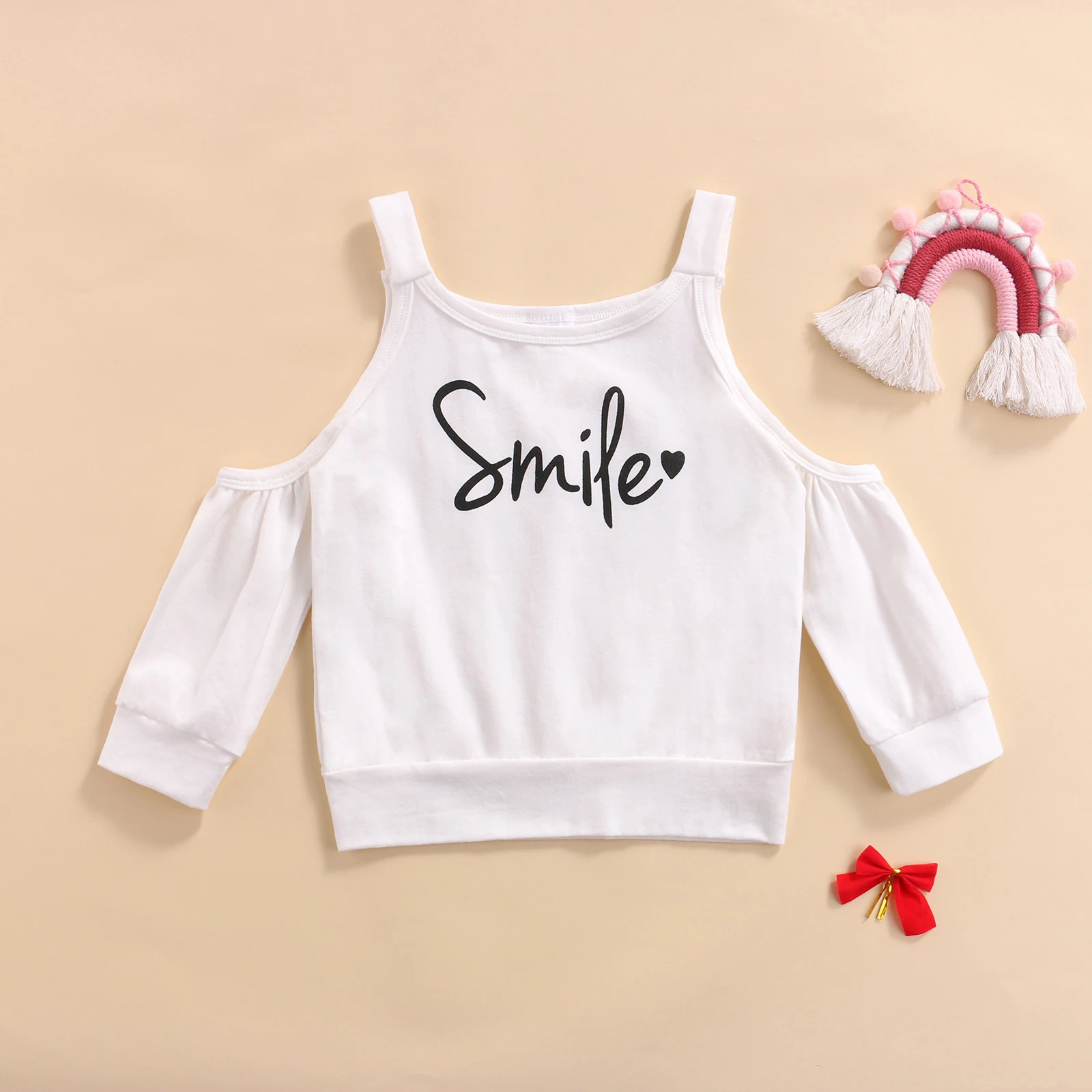 1-6 Years Solid Kid Sweatshirts Toddler Girls Letter Print Pullover, Casual Long Sleeve Cold Shoulder Strap Tops
1-6 Years Solid Kid Sweatshirts Toddler Girls Letter Print Pullover, Casual Long Sleeve Cold Shoulder Strap Tops